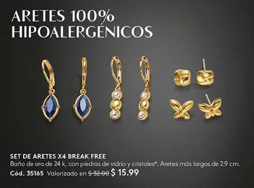 Free - SET DE ARETES X4 BREAK FREE