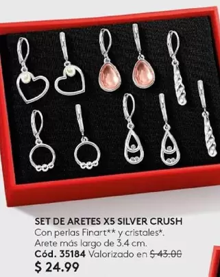 Crush - SET DE ARETES X5 SILVER CRUSH
