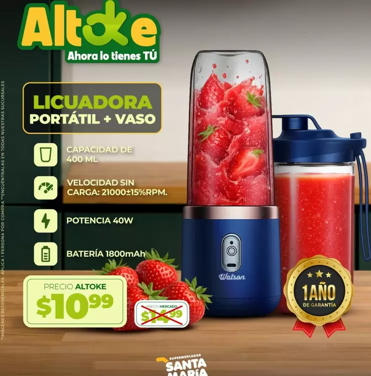 María - LICUADORA PORTÁTIL + VASO