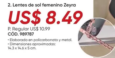 Sol - Lentes de sol femenino Zeyra