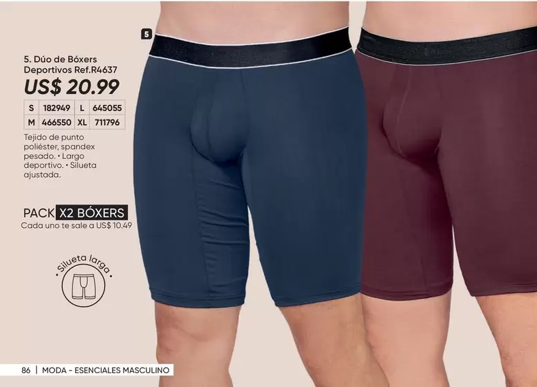 uno - Duo de Boxers Deportivos Ref.84637