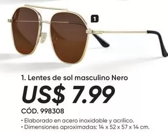 Sol - Lentes de sol masculino Nero