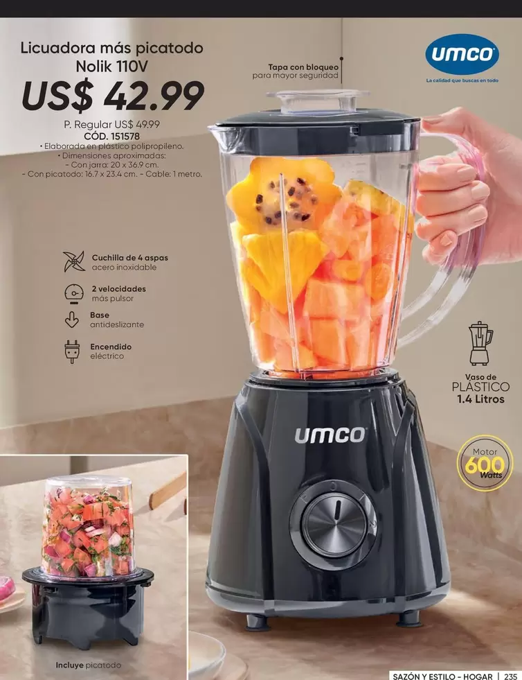 Umco - Licuadora más picatodo