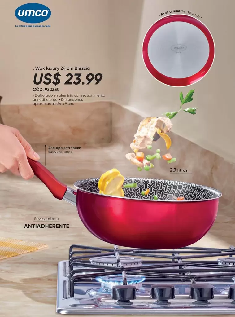 Umco - Wok luxury 24 cm Bezzle