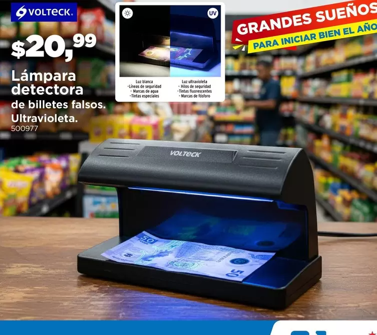 Blanca - Lámpara detectora de billetes falsos