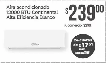 Aire acondicionado 12000 BTU Alta Eficiencia