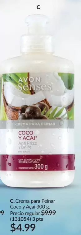 Avon - Crema para Peinar Coco y Açai