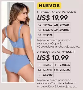 copa - Brasier Clásico Ref.R5407, Panty Clásico Ref.R5408