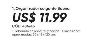 Organizador colgante