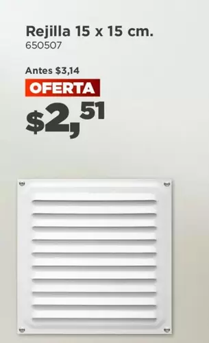 Rejilla 15 x 15 cm. 650507