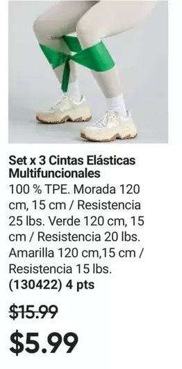 Verde - Set x 3 Cintas Elásticas Multifuncionales