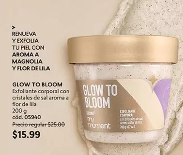 Flor - GLOW TO BLOOM Exfoliante corporal con cristales de sal aroma a flor de lila