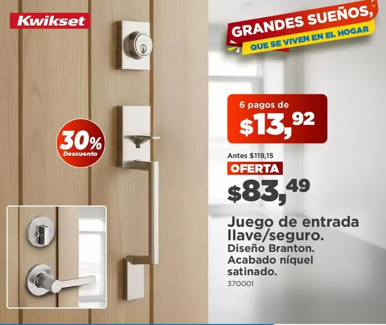 Juego de entrada llave/seguro.