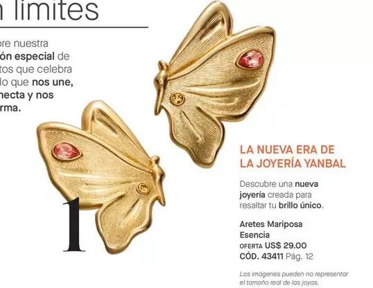 Yanbal - Aretes Mariposa Esencia COD. 43411