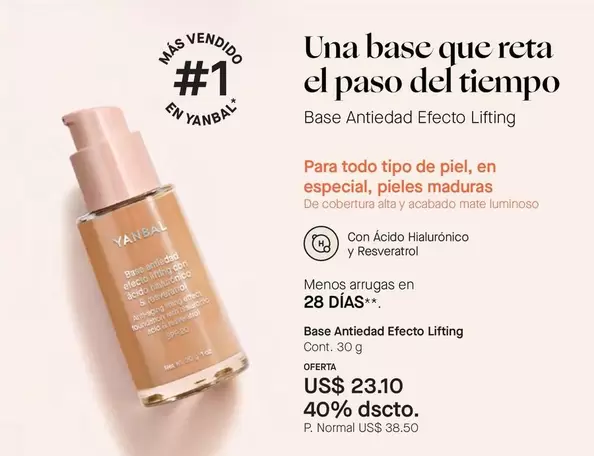 Yanbal - Base Antiedad Efecto Lifting