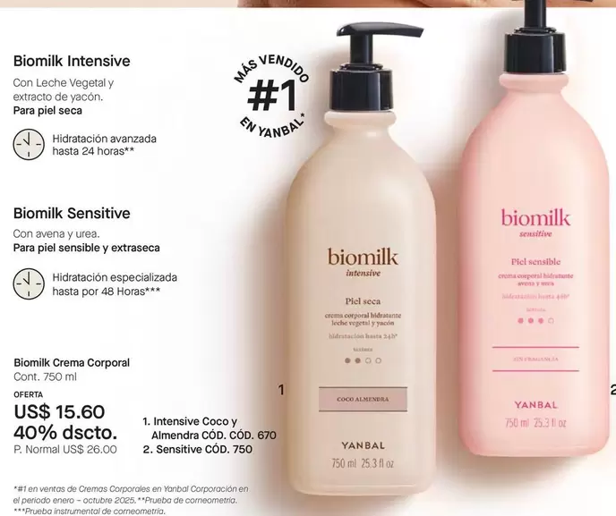 Yanbal - Biomilk Crema Corporal