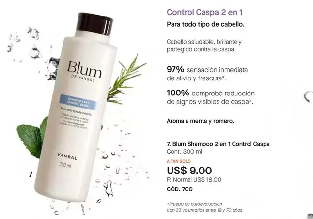 Yanbal - Shampoo 2 en 1 Control Caspe