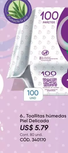 Toallitas húmedas Piel Delicada