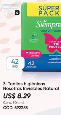 Toallas higiénicas Invisibles Natural