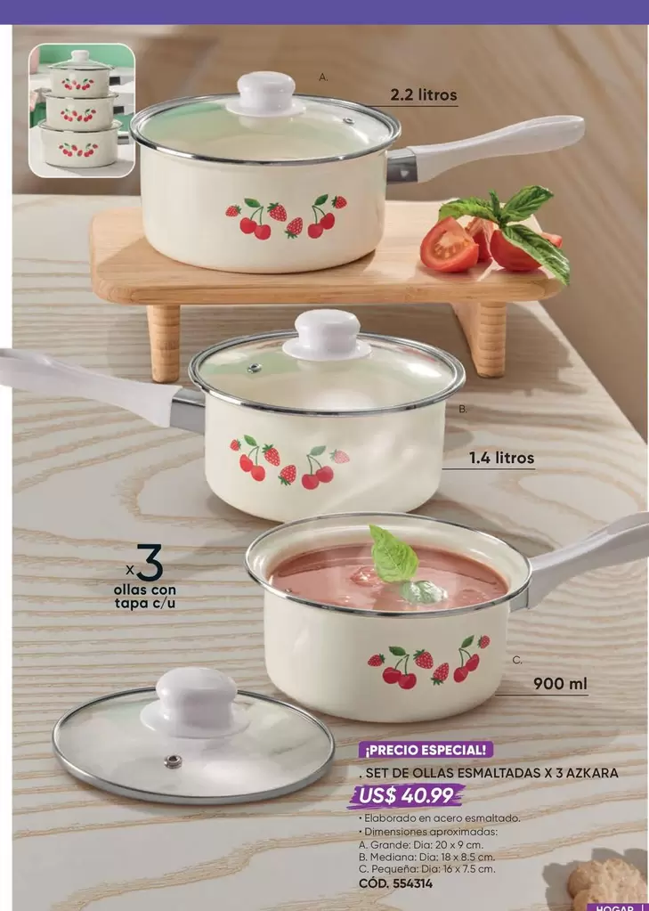 Dia - SET DE OLLAS ESMALTADAS X3 AZUCARA