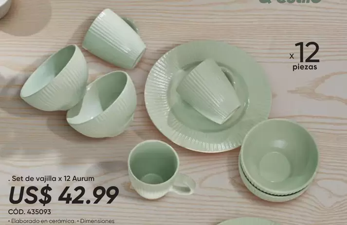 Set de vajilla x 12 Aurum