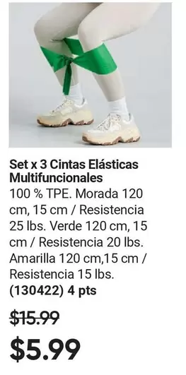 Verde - Set x 3 Cintas Elásticas Multifuncionales