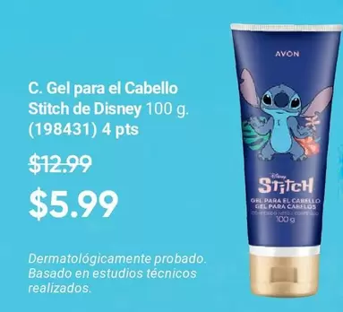 Avon - Gel para el Cabello Stitch de Disney 100 g. (198431)