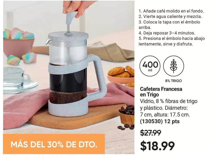 Cafetera Francesa en Trigo