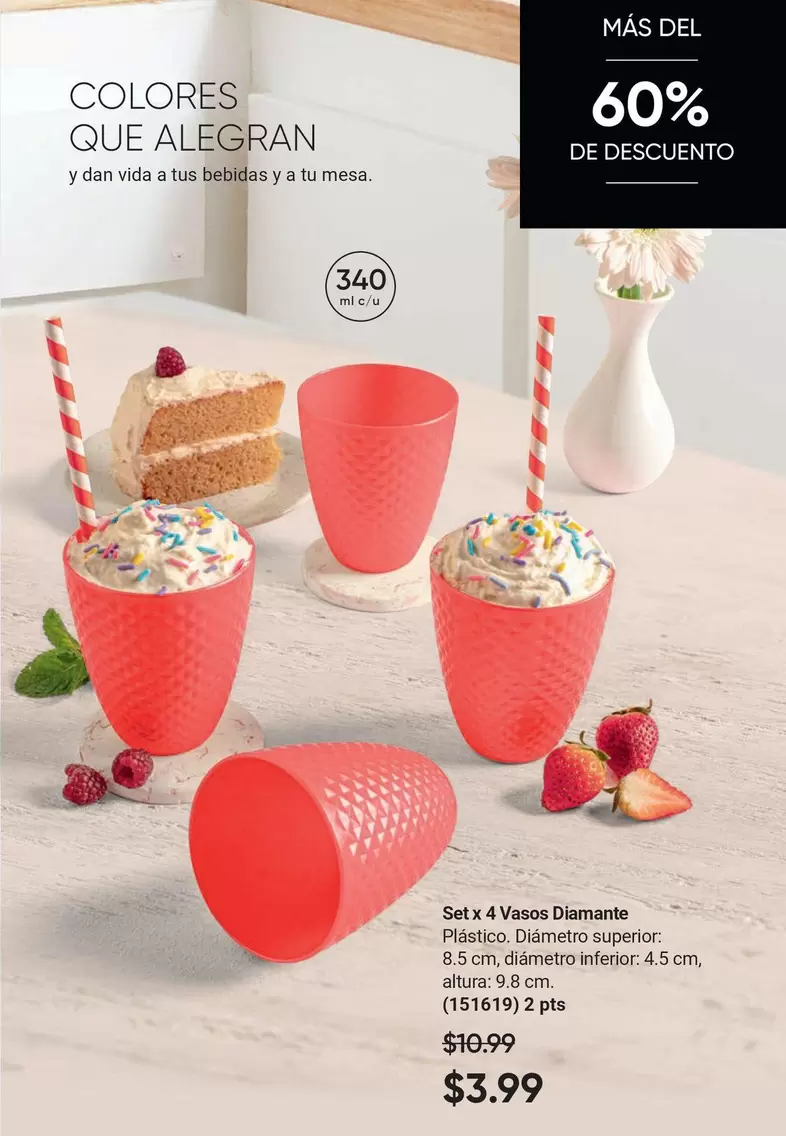 Set x 4 Vasos Diamante