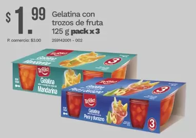 Gelatina con trozos de fruta