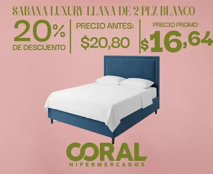 SABANA LUXURY LLANA DE 2 PLZ BLANCO