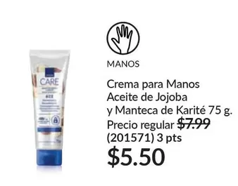 Crema para Manos Aceite de Jojoba y Manteca de Karité