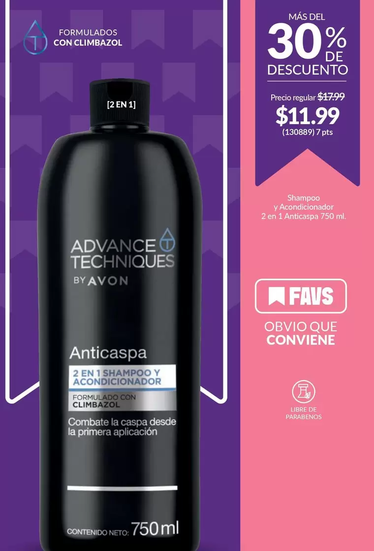 Avon - Anticaspa 2 en 1 Shampoo y Acondicionador