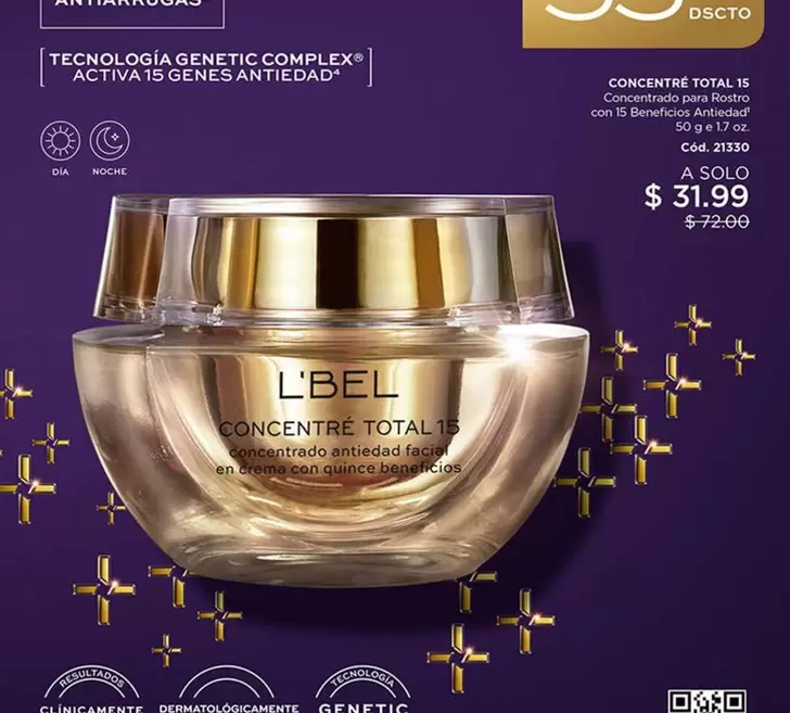 L'bel - CONCENTRE TOTAL 15 Concentrado para Rostro con 15 Beneficios Antiedad