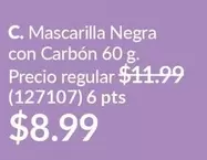 Mascarilla Negra con Carbón 60 g. (127107) 6 pts