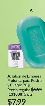 Jabón de Limpieza Profunda para Rostro y Cuerpo 70 g. (131008)