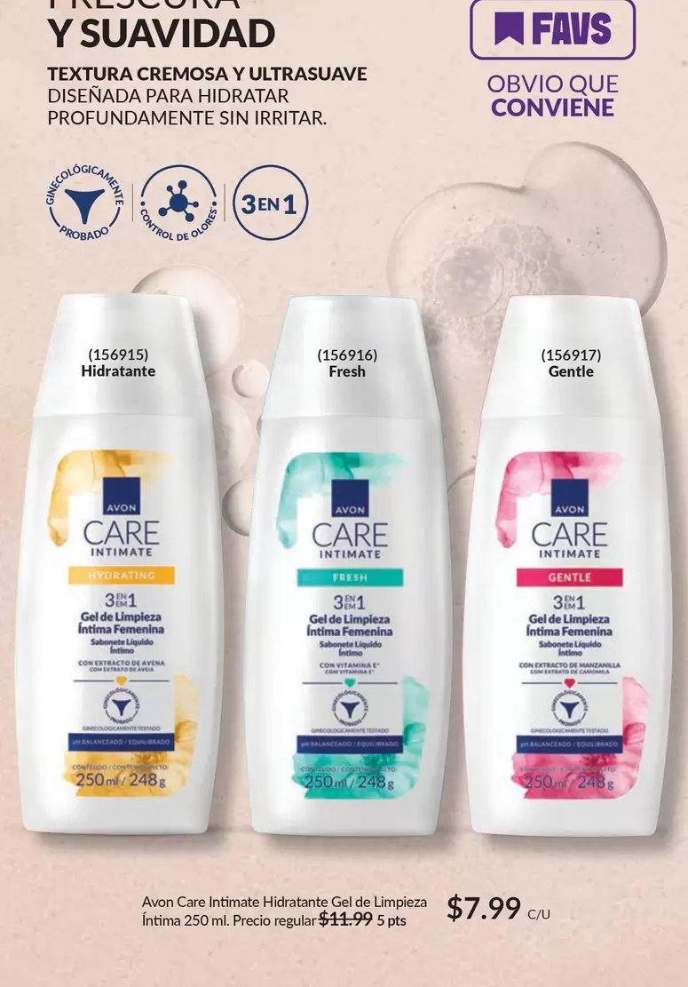 Avon -  Care Intimate Hidratante Gel de Limpieza Íntima