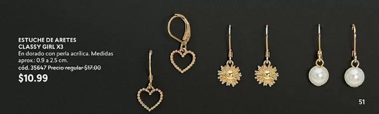 ESTUCHE DE ARETES CLASEY GIRL X3