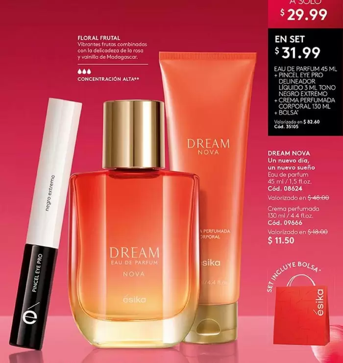 Pro - DREAM EAU DE PARFUM 45 ML + PENCIL EYE PRO LINER + LIQUIDO 5 ML + CREMA CORPORAL 100 ML