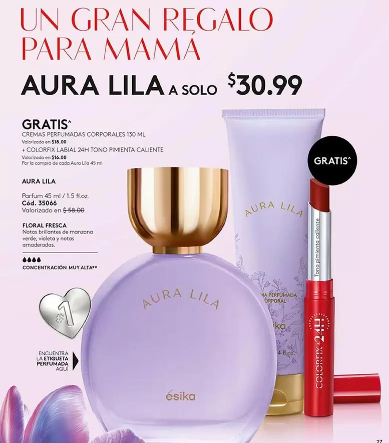 Manzana - AURA LILA Perfume + COLOUR LIPSTICK