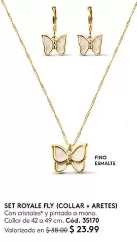 SET ROYALE FLY (COLLAR + ARETES) Cód. 35170