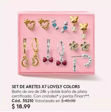 Finart - SET DE ARETES X7 LOVELY COLORS Cód. 35210
