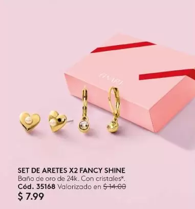 SET DE ARETES X2 FANCY SHINE Cód. 35168