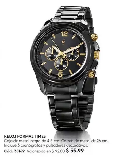 Negro - Reloj Formal Times Cód. 35169