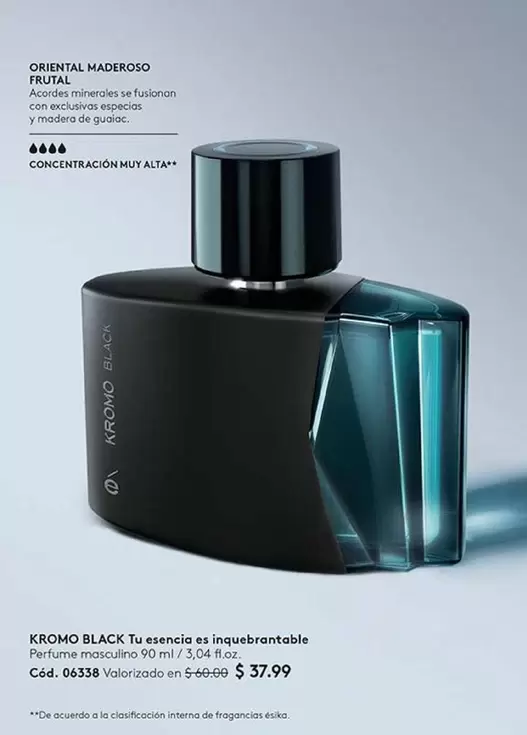 KROMO BLACK Perfume masculino 90 ml / 3.04 fl.oz. Cód. 06338