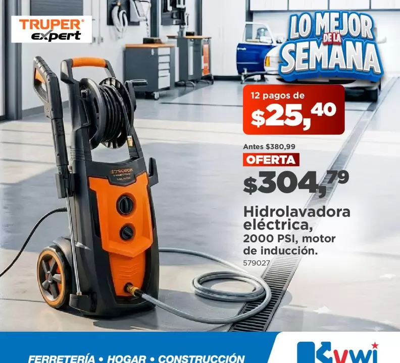 Hidrolavadora eléctrica, 2000 PSI, motor de inducción. 579027