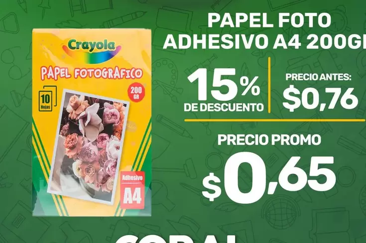 foto - PAPEL FOTO ADHESIVO A4 200G