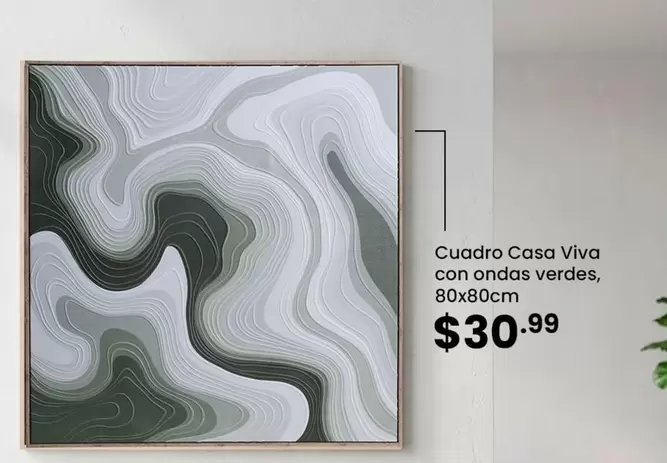 Cuadro con ondas verdes