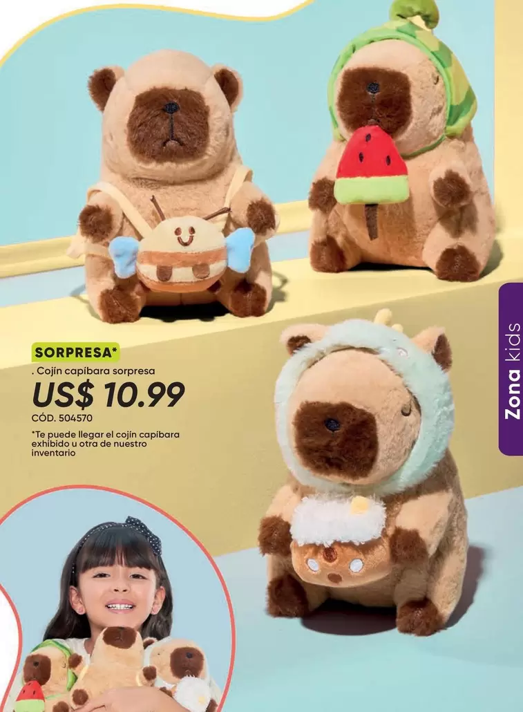 Cojín capibara sorpresa