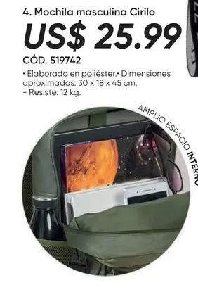 Mochila masculina Cirilo CÓD. 519742